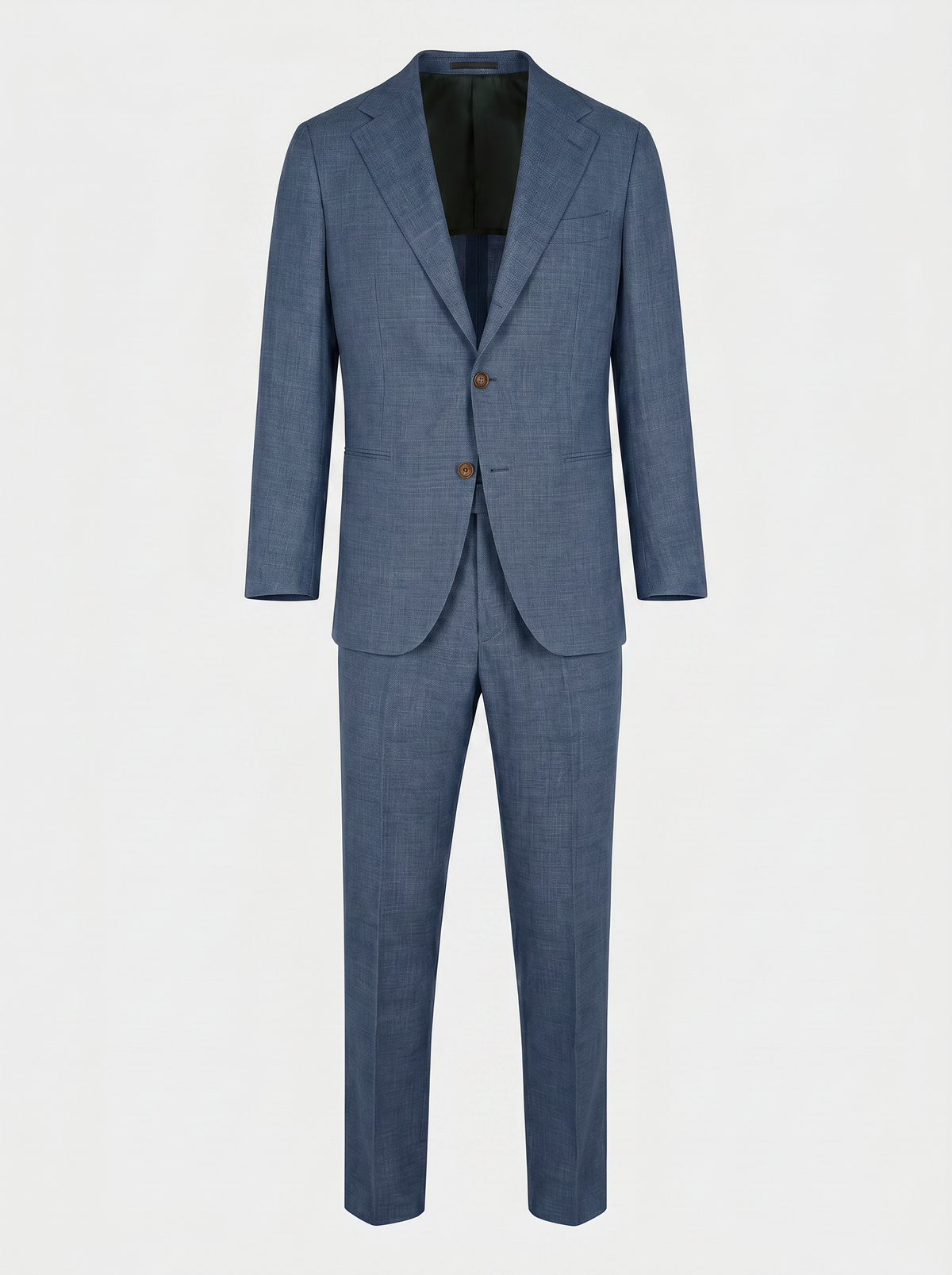 Mid Blue Linen Blend Suit