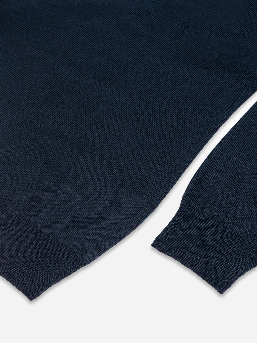 Navy Fine Merino Long Sleeve Polo