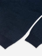 Navy Fine Merino Long Sleeve Polo