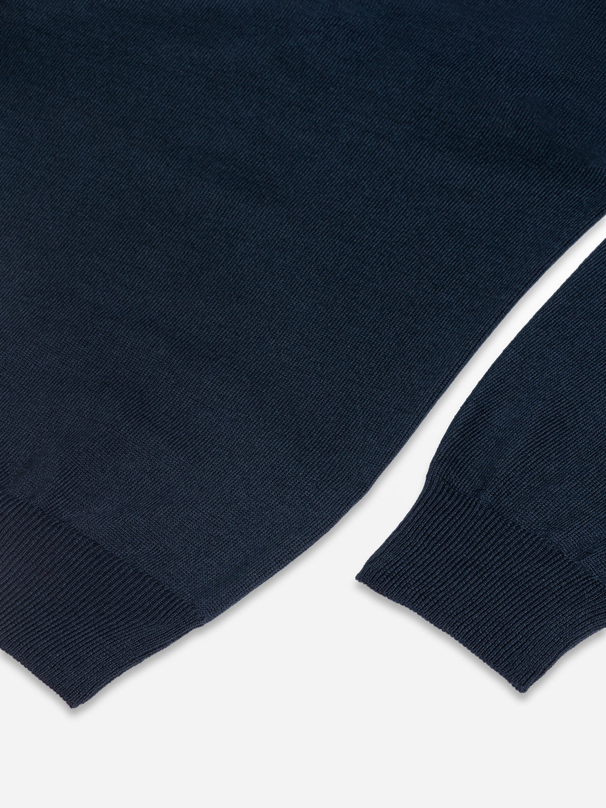 Navy Fine Merino Long Sleeve Polo