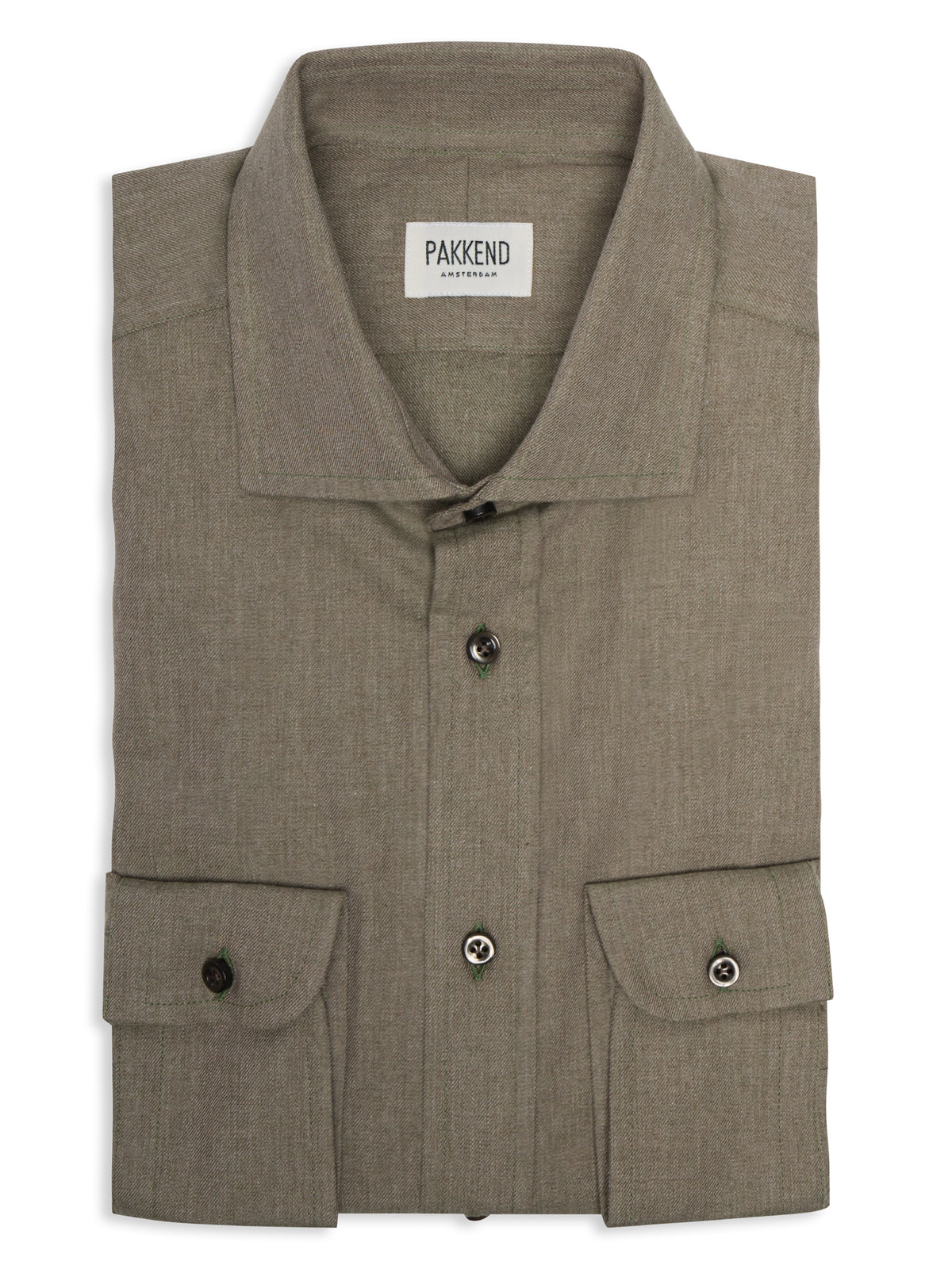 Khaki Brushed Cotton Shirt