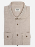 Beige Cotton Wool Blend Shirt