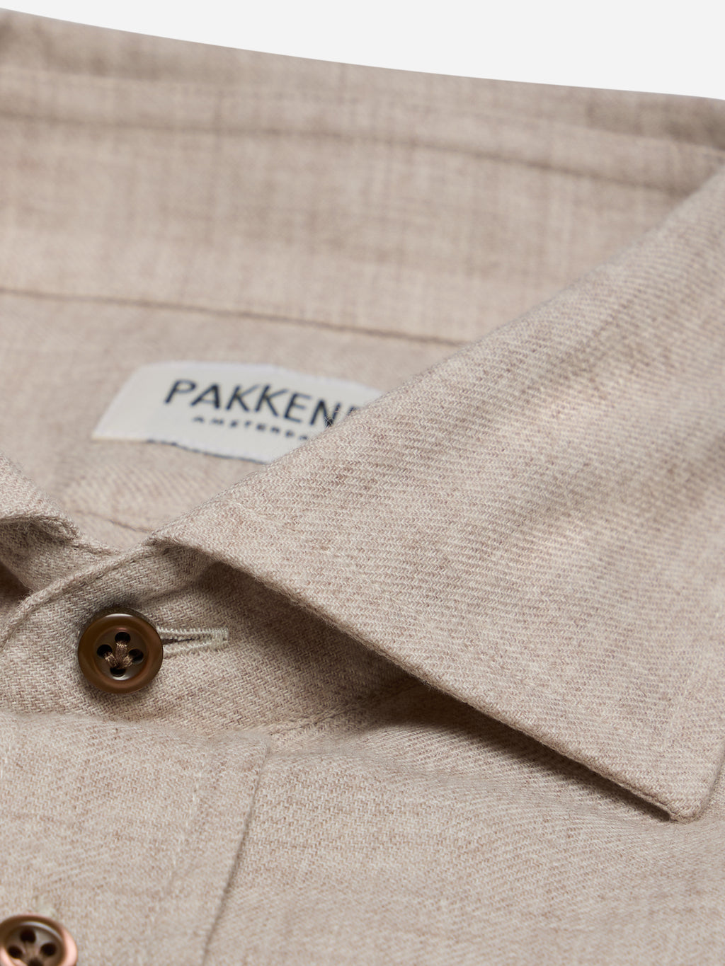 Beige Cotton Wool Blend Shirt