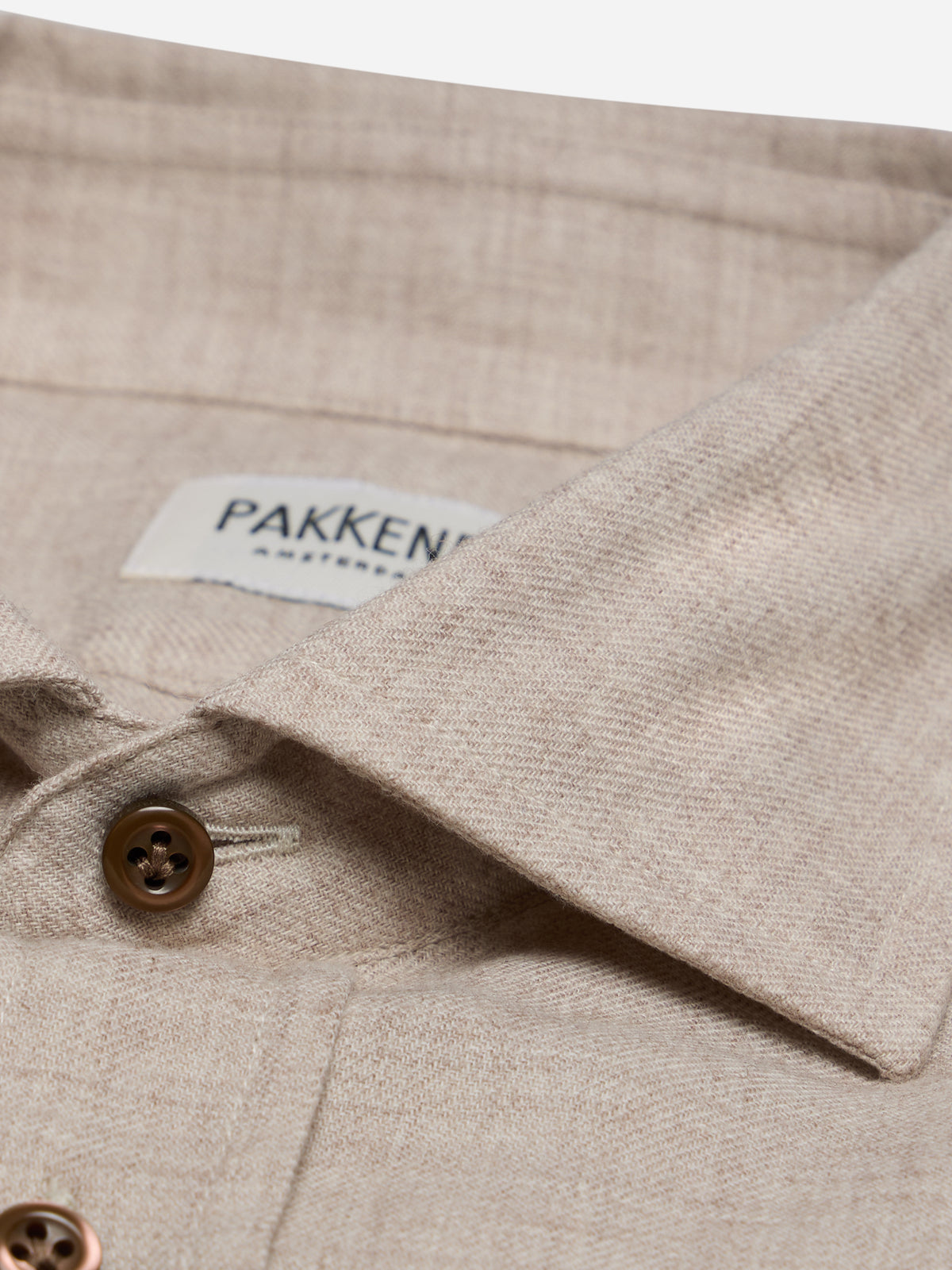 Beige Cotton Wool Blend Shirt