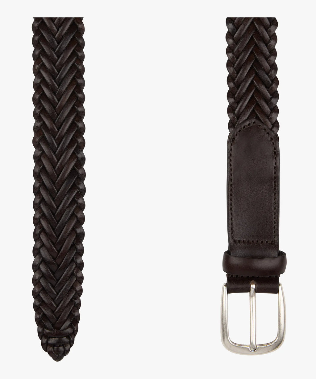 PROFUOMO Belt Hand Braided Brown