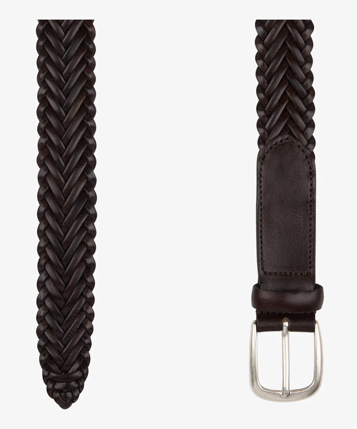 PROFUOMO Belt Hand Braided Brown