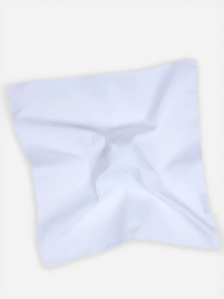 MUNGAI White Pocket Square with Hand-Rolled Edges
