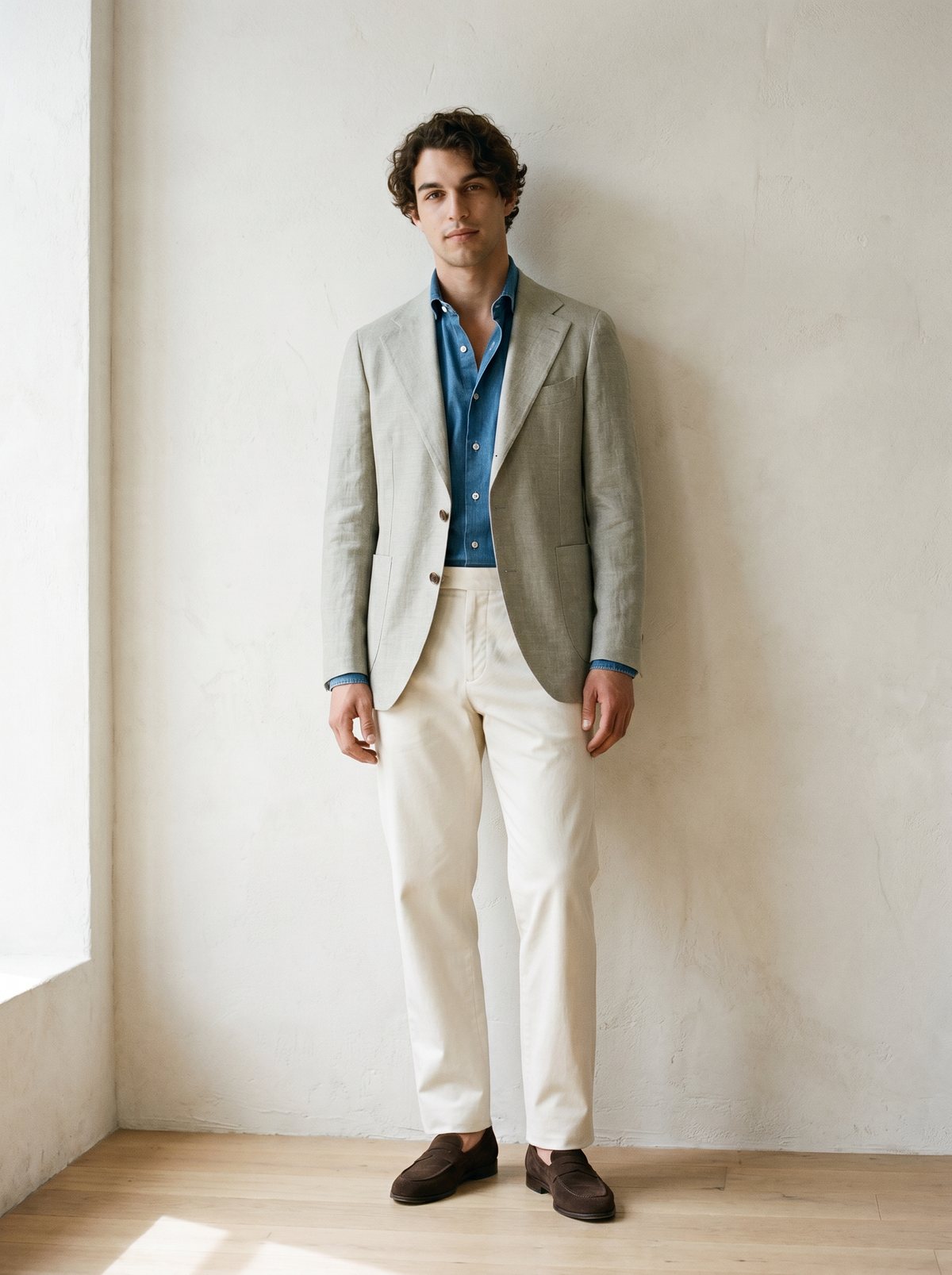 Beige Linen Blend Jacket