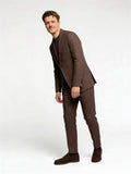 Brown Linen Blend Suit