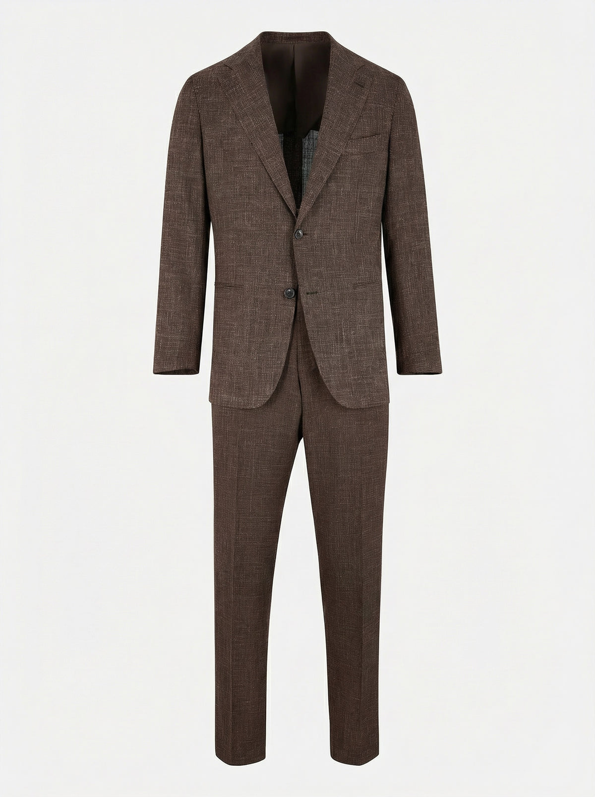 Brown Linen Blend Suit