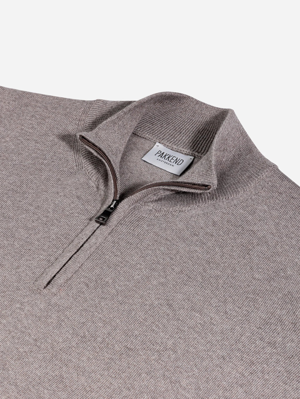 Taupe Fine Merino Half-Zip